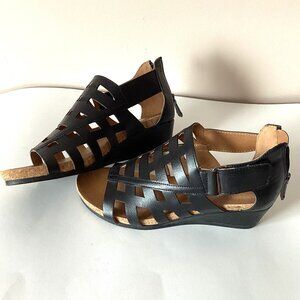 Mootsies Tootsies Tegan Women's Black Wedge Sandals Size 5.5 M Boho